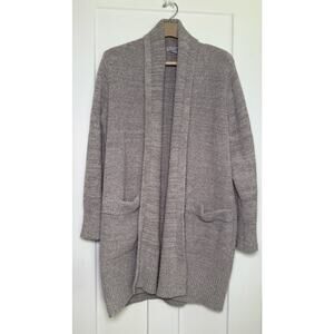 Barefoot Dreams Cardigan‎ Womens MED Gray CozyChic Open Front Fuzzy Soft Jacket